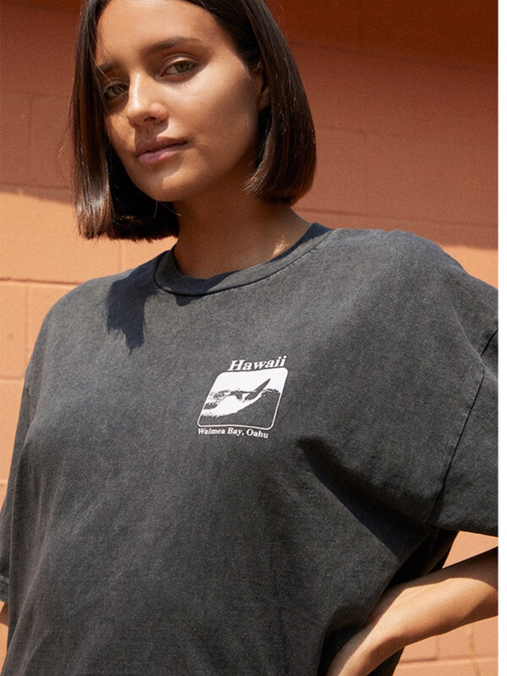 jgalt brandy melville dark grey cropped Oahu hawaii top